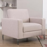 كنبة مفردة قماش من ديلفي بمساند ذراعين بأرجل معدن...