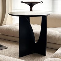 طاولة جانبية دورا خشب بتصميم دائري مقاس 50x50 سم