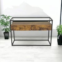 كونسول سيلكشن خشب x زجاج باللون البني مقاس 120x40x...