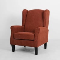 كرسي انتيكا مفرد قماش لون برتقالي بأرجل معدن اسود...