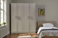 دولاب ملابس مونيلا خشب لون رمادي داكن 4 باب بتصميم...