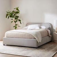 سرير كلاود منجد بالكامل قماش مخمل لون رمادي