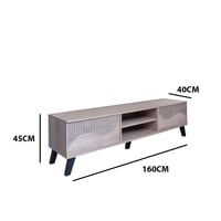 طاولة تلفزيون أنيقة من الخشب الماليزي 160 سم مع 2...