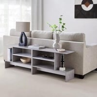 طاولة جانبية 3 رفوف للتخزين خشب هندسي لون رمادي فا...