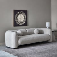 طقم كنب نولين قماش لون رمادي 3 قطع مع وسائد مستدير...