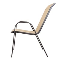 كرسي جلوس للحديقة والرحلات معدن و قماش لون بيج مقا...