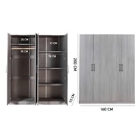 دولاب ملابس لوتشيلا خشب رمادي 4 باب و 4 رفوف 160×5...