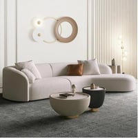 كنب زاوية بتصميم منحني إيفا علي شكل حرف L قماش شان...