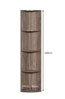 وحدة رفوف زاوية مقوسة – 4 أرفف خشب ماليزي – رمادي...