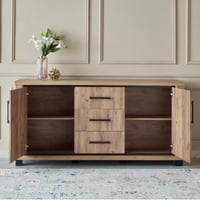 خزانة بوفيه جانبية بلفورت بـ3 أدراج وبابين خشب لون...