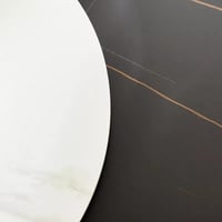 طقم طاولة قهوة ألميرايا من الحجر الملبد سطح ابيض و...