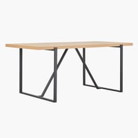 طقم طاولة سفرة كبيرة خشب هندسي بيج مع 6 كراسي قماش...