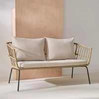 طقم جلسة خارجية إلنورا 4 قطع مع وسائد راتان بيج بأ...