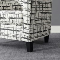 كرسي يمفرد موريس قماش بوكليه لون ابيض و اسود