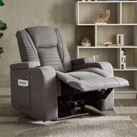 كرسي استرخاء قماش بمساند ذراعين قابل للضبط بجيب جا...