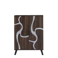 خزانة احذية كورلينا بابين خشب ماليزي 5 أدوار - بني...