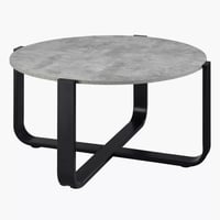 طاولة قهوة تاڤرونا من الحجر الملبد سطح رمادي بقاعد...