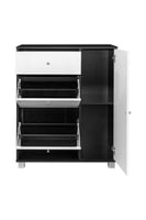 خزانة أحذية 3 أدراج ورف جانبي خشب ماليزي -أبيض وأس...