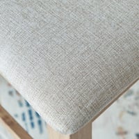 كرسي طعام بلفورت خشب لون بيج بوسادة قماش كتان مقاس...