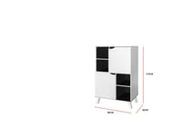 وحدة أدراج خشب ماليزي بابين – أبيض وأسود