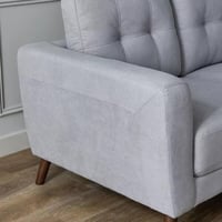 كنبة مقعدين كتان لون رمادي من دوفر