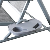 أرجوحة للحديقة بثلاثة مقاعد مع مظلة بيزا - رمادي