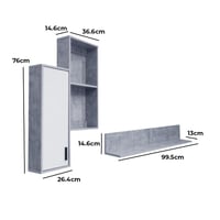 وحدة تلفزيون إيفيلينا 4 قطع خشب ماليزي 180 سم - رم...