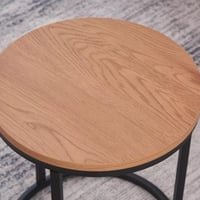 طقم طاولة قهوة ريلڤونا مستديرة 3 قطع سطح ألواح ليف...