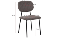 كرسي طعام كوليم قماش بارجل معدنية لون رمادي فاتح م...