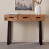طاولة كونسول سيلڤارا من الخشب الصلب ب 3 ادراج للتخ...
