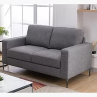 كنبة بمقعدين كتان لون رمادي غامق من مارويل كيندال