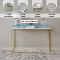 كونسول تورين بسطح من الرخام و قاعدة معدن ذهبي مقاس...