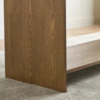 طاولة كونسول لافيا خشب زان برف و 2 درج لون خشبي