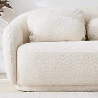 كنبة سولانا 2 مقاعد مع 4 وسائد قماش بوكلية لون اوف...