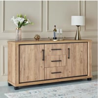 خزانة بوفيه جانبية بلفورت بـ3 أدراج وبابين خشب لون...