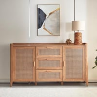 طاولة بوفيه جانبية چاڤا 3 ادراج و بابين خشب مزين ب...