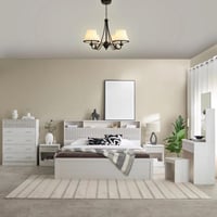 طقم غرفة نوم ذكي كينج 6 قطع من ليفربول - 180x200 س...