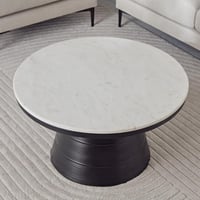 طاولة قهوة إدوين بسطح رخام و قاعدة معدن مقاس 80x80...