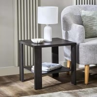 طاولة جانبية فيلوراي مربعة برف سفلي خشب هندسي لون...