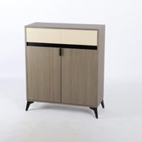 دولاب أحذية موكي خشب باللون الرمادي بتصميم عملي و...