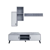 وحدة تلفزيون دوناتا 4 قطع خشب ماليزي 160 سم - رماد...