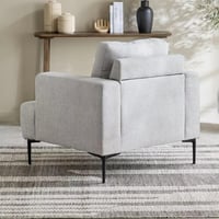 كنبة مفردة نوڤيرا بمساند ذراعين قماش رمادي فاتح بأ...