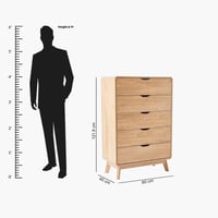 وحدة تخزين نورديكا 5 أدراج خشب بتصميم فريد مقاس 12...