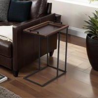 طاولة خدمة سيورا خشب بقاعدة معدن لون بني مقاس 45x2...