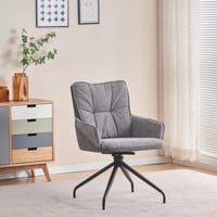 طقم طاولة سطح أحجار متكلسة مقعدين قماش لون رمادي ب...