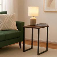 طاولة جانبية ريندا خشب بقواعد معدن لون بني مقاس 45...
