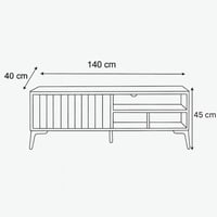 طاولة تلفزيون عصرية بتصميم انيق بطول 140سم-لون بيج