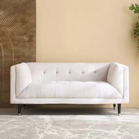 كنبة كاليستا بـمقعدين قماش بوكليه لون كريمي و رماد...