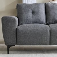 كنبة مافييـرا مقعدين قماش لون رمادي داكن بارجل معد...