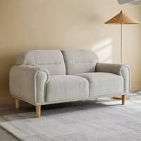 كنبة لونيتّا بمقعدين قماش لون رمادي بارجل خشب زان